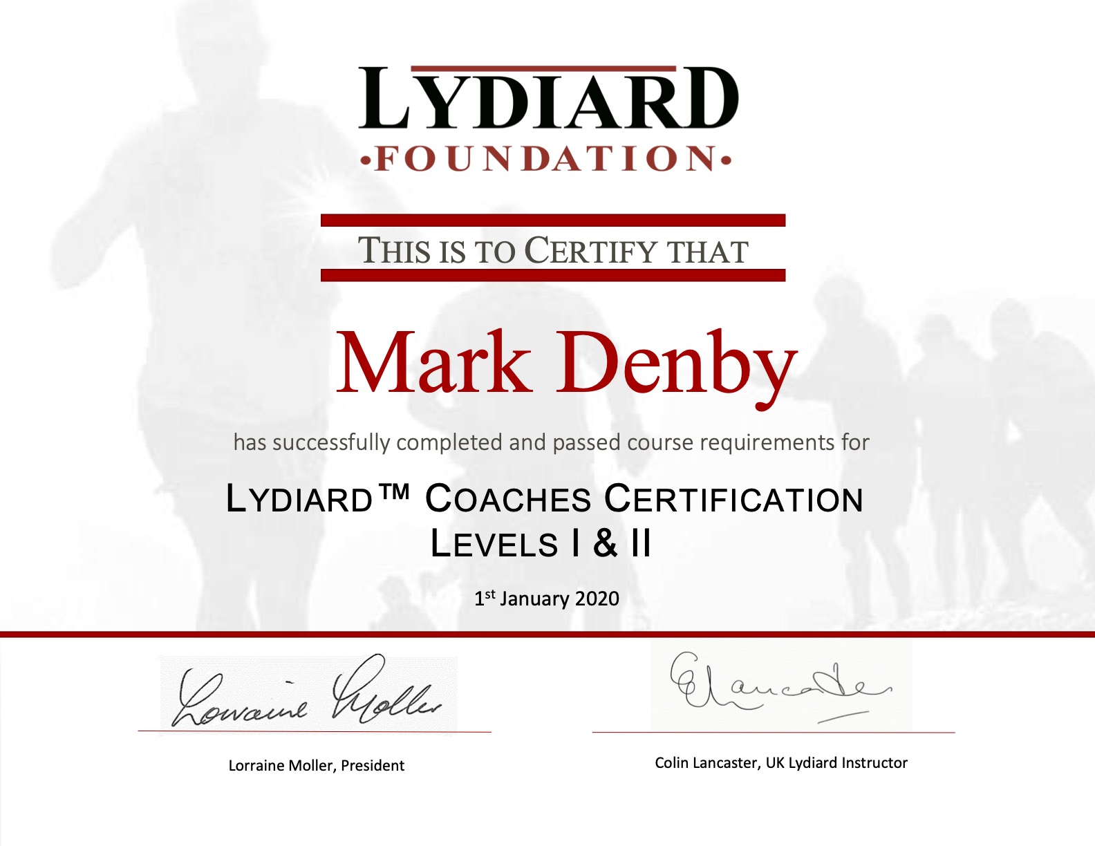 Lydiard Coaching Certificate